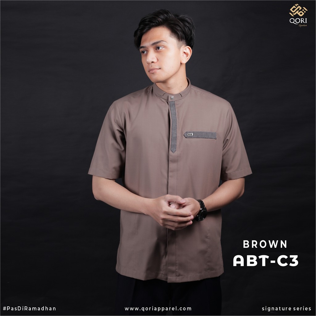 Qori Apparel Signature Abu Thalhah al Anshari Baju Koko Pria Lengan Pendek ABT-1