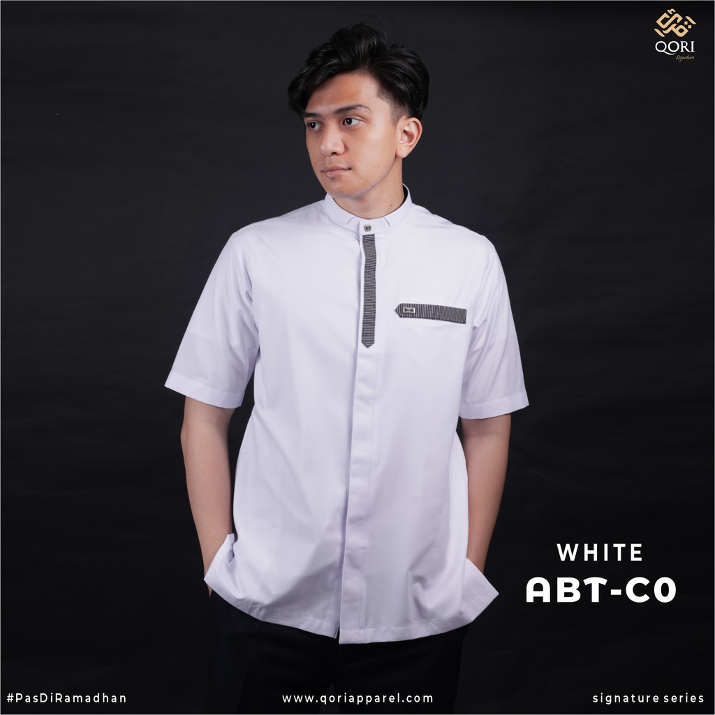 Qori Apparel Signature Abu Thalhah al Anshari Baju Koko Pria Lengan Pendek ABT-1