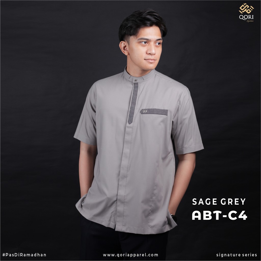 Qori Apparel Signature Abu Thalhah al Anshari Baju Koko Pria Lengan Pendek ABT-1