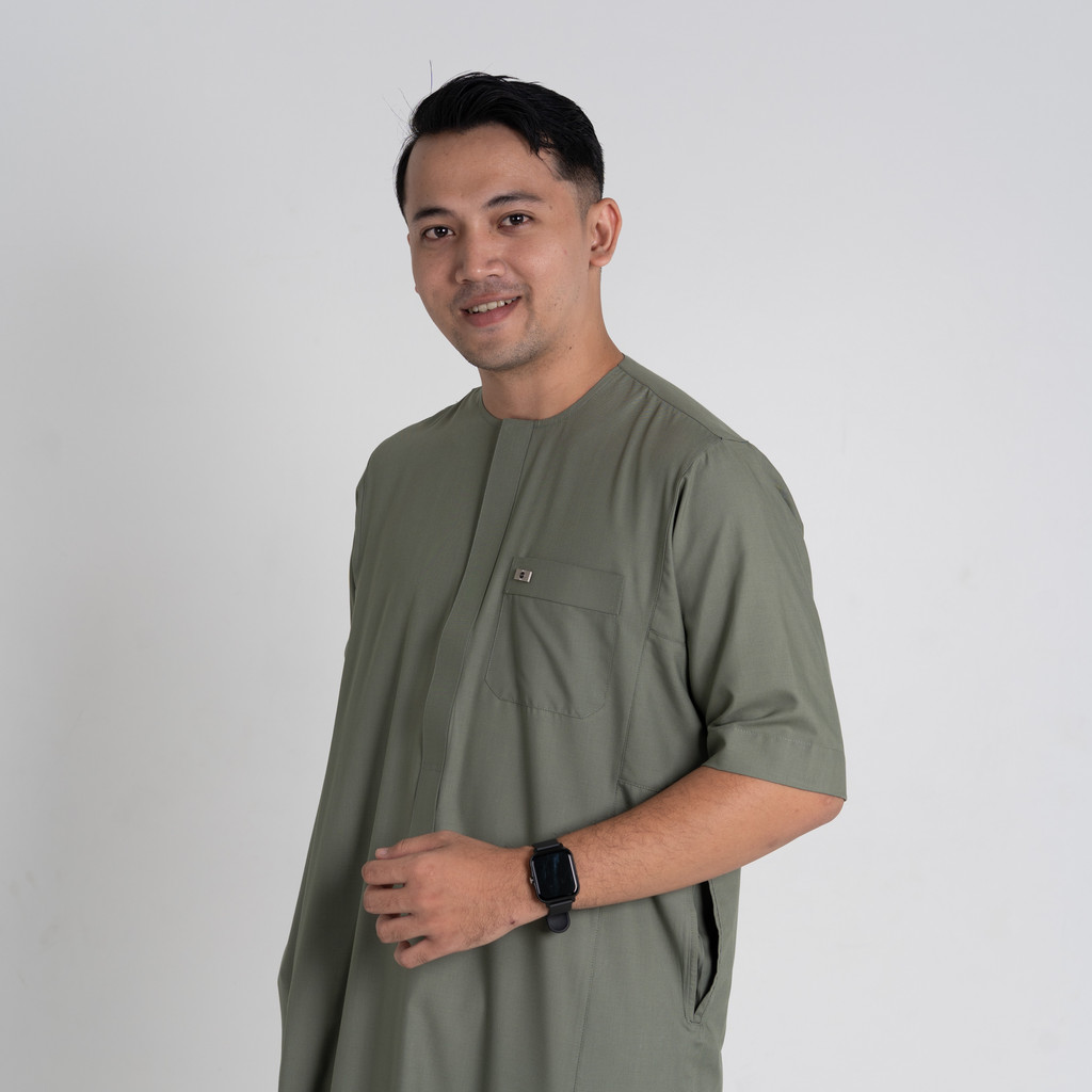 Qori Apparel Jubah Gamis Dewasa Omani Dhihyah al Kalabi Lengan Pendek DHI-1