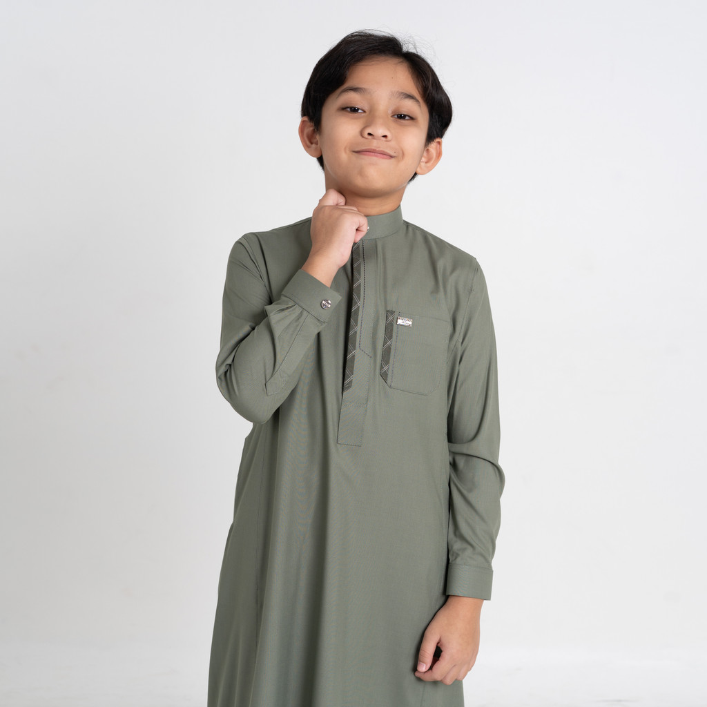 Qori Apparel Jubah Gamis Anak Irbadh bin Sariyah Lengan Manset GRA-2