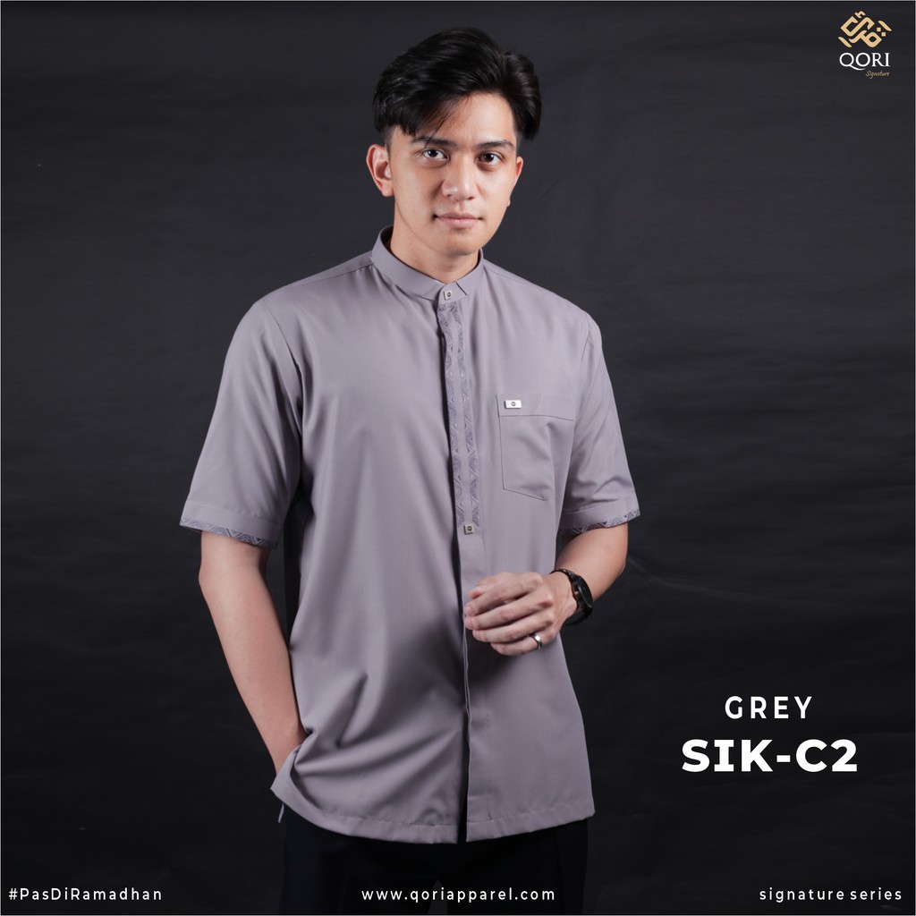 Qori Apparel Signature Simak bin Kharasyah Baju Koko Casual Lengan Pendek SIK-1