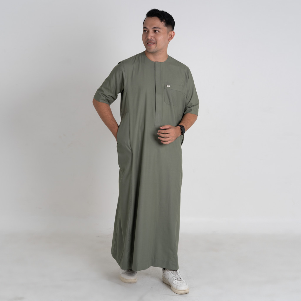 Qori Apparel Jubah Gamis Dewasa Omani Dhihyah al Kalabi Lengan Pendek DHI-1