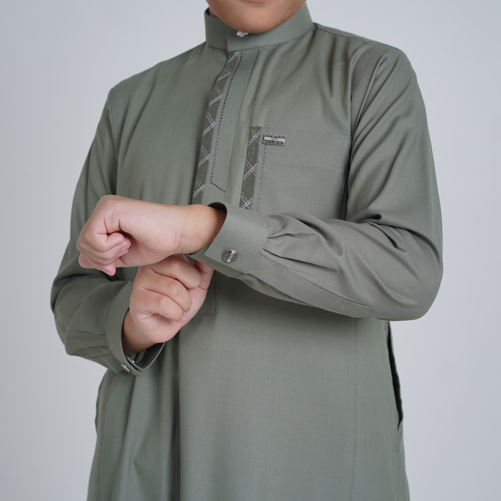 Qori Apparel Jubah Gamis Anak Irbadh bin Sariyah Lengan Manset GRA-2