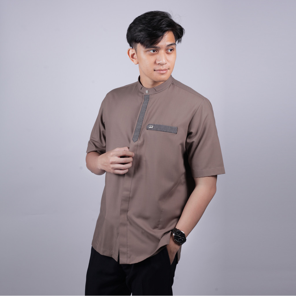 Qori Apparel Signature Abu Thalhah al Anshari Baju Koko Pria Lengan Pendek ABT-1