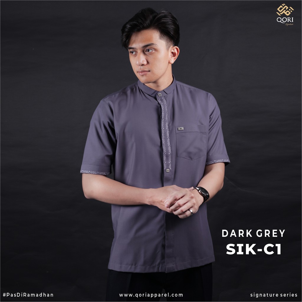 Qori Apparel Signature Simak bin Kharasyah Baju Koko Casual Lengan Pendek SIK-1