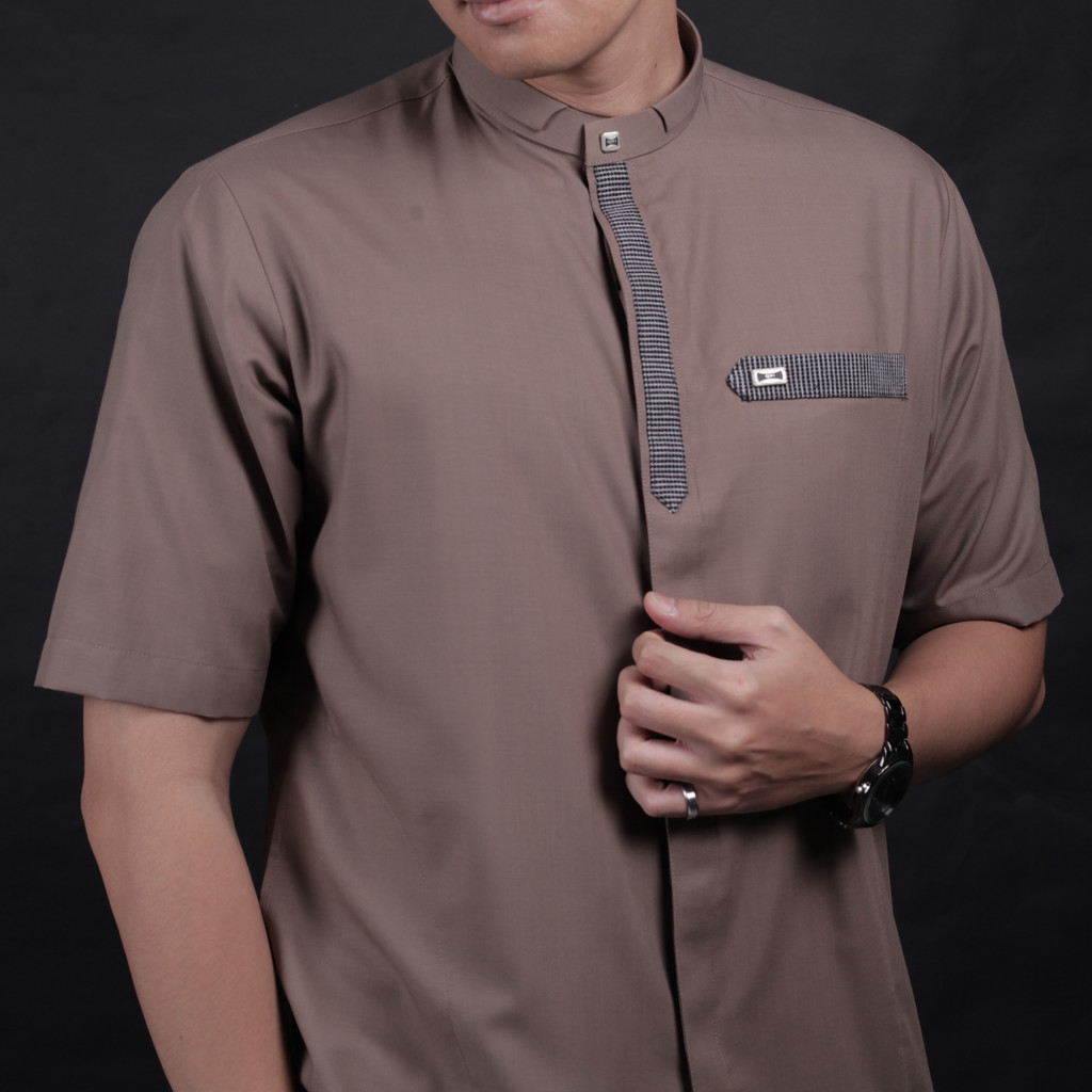 Qori Apparel Signature Abu Thalhah al Anshari Baju Koko Pria Lengan Pendek ABT-1