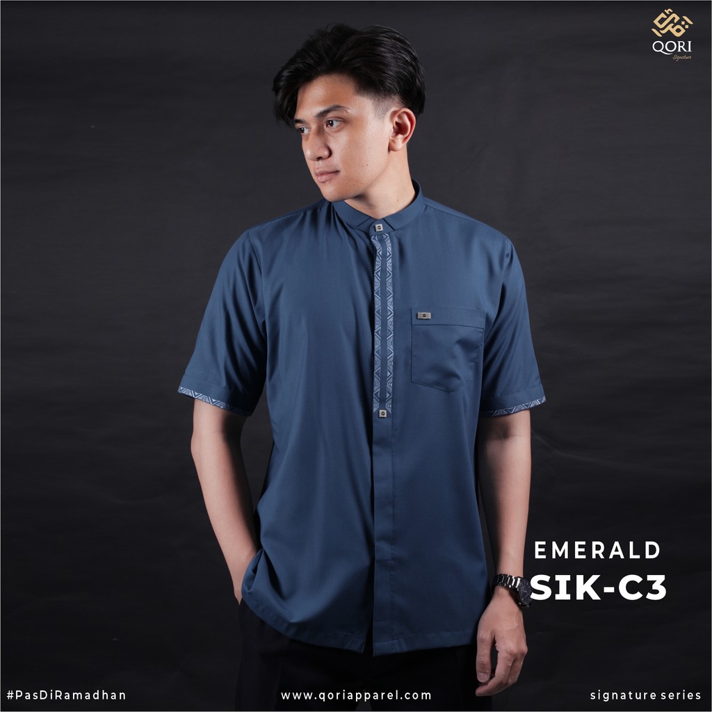 Qori Apparel Signature Simak bin Kharasyah Baju Koko Casual Lengan Pendek SIK-1