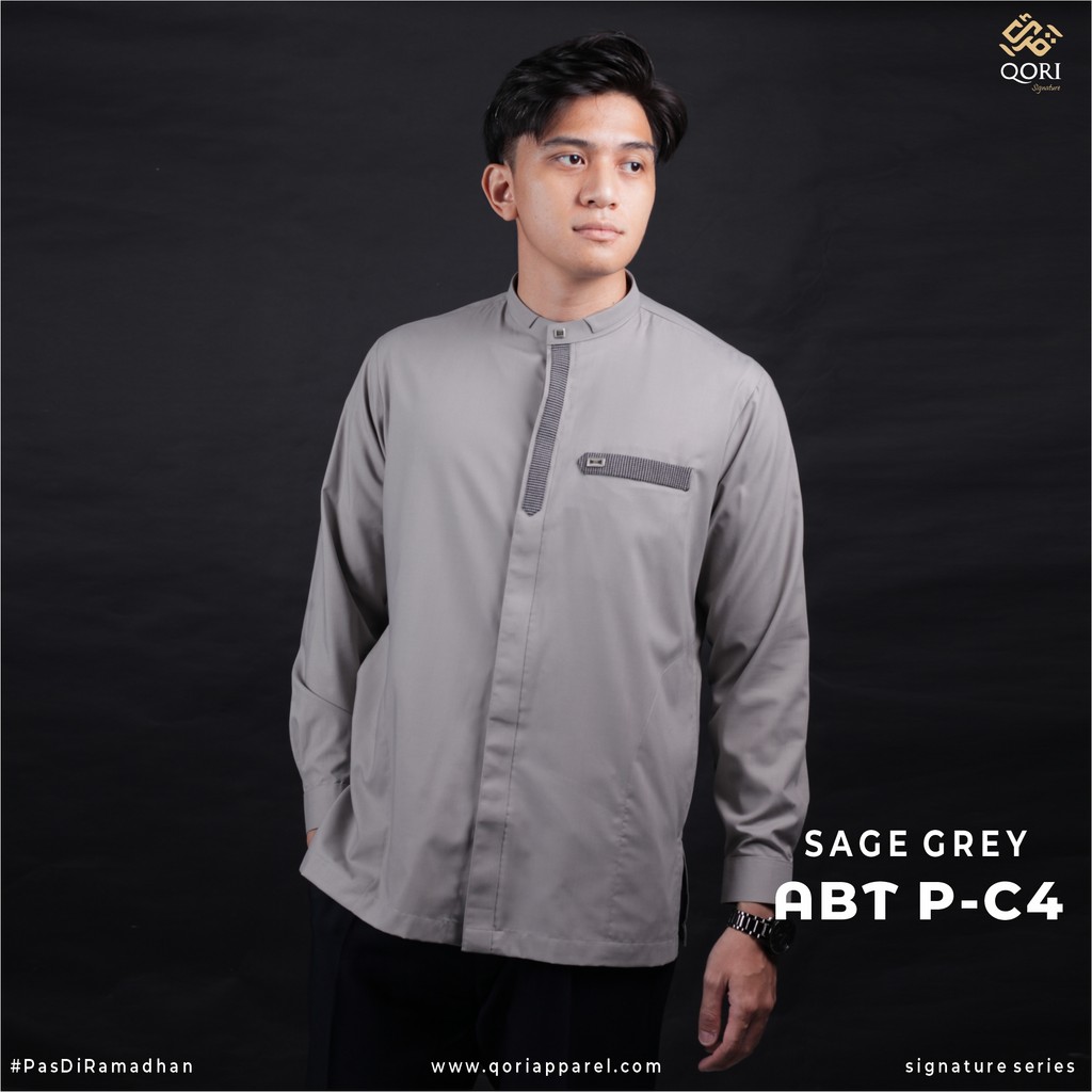 Qori Apparel Signature Abu Thalhah al Anshari Baju Koko Pria Lengan Panjang ABT-2