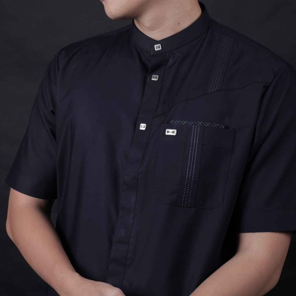 Qori Apparel Signature Abu Quhafah Baju Koko Pria Lengan Pendek QUH-1