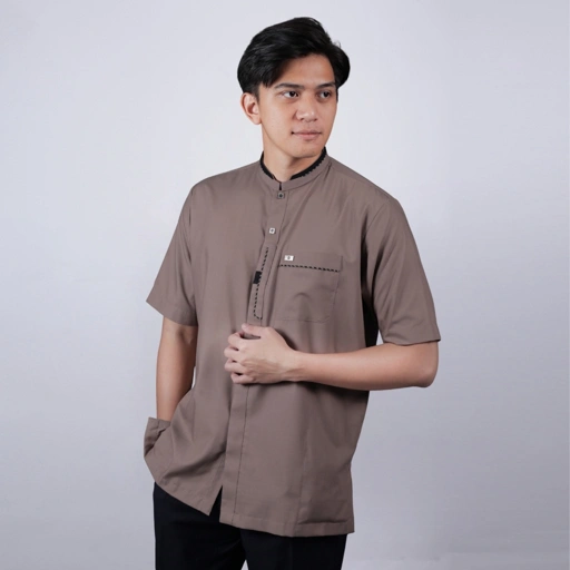 Image of Qori Apparel Signature Abbas bin Abdul Muthalib Baju Koko Pria Lengan Pendek BBA-1