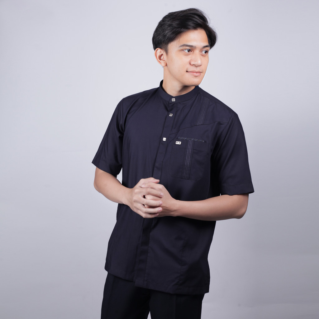 Qori Apparel Signature Abu Quhafah Baju Koko Pria Lengan Pendek QUH-1