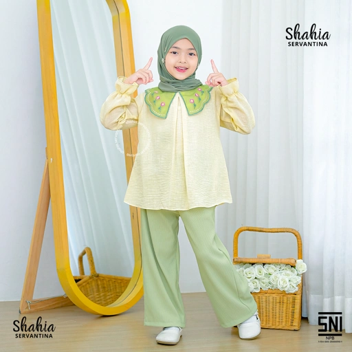Image of Shahia Servantina - Nitsy Oneset Setelan Celana Anak Perempuan Muslim Panjang