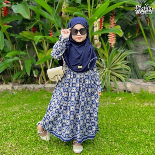 Image of Shahia Servantina - [Satu Set Jilbab] Filea Set Dress Rayon Gamis Anak Perempuan