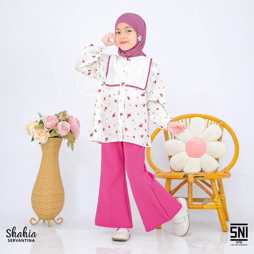 Image of Shahia Servantina - Chelsea Oneset Setelan Celana Anak Perempuan Muslim Panjang