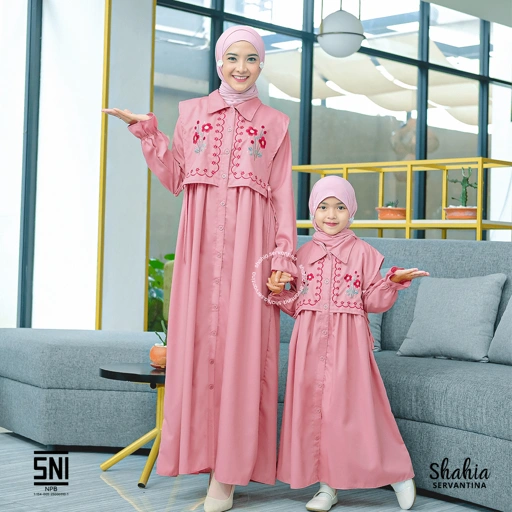 Image of Shahia Servantina - Rebecca Dress Cotton Bordir Gamis Anak Perempuan