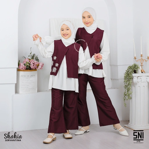 Image of Shahia Servantina - Daisy 3in1 Oneset Setelan Vest Celana Couple Anak & Mom