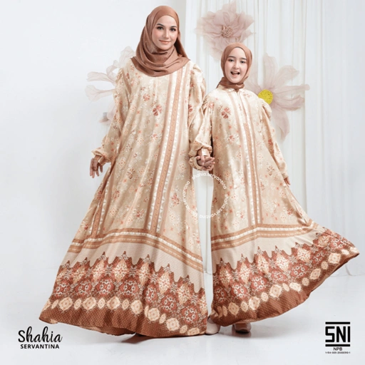 Image of Shahia Servantina - Andara Dress Sarimbit Famset Lebaran Gamis Dress Ibu & Anak