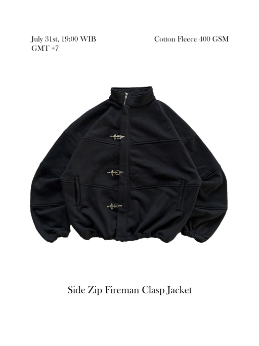 Image of DOWN PAYMENT 50% - Authline Size Zip Fireman Clasp Jacket - Black