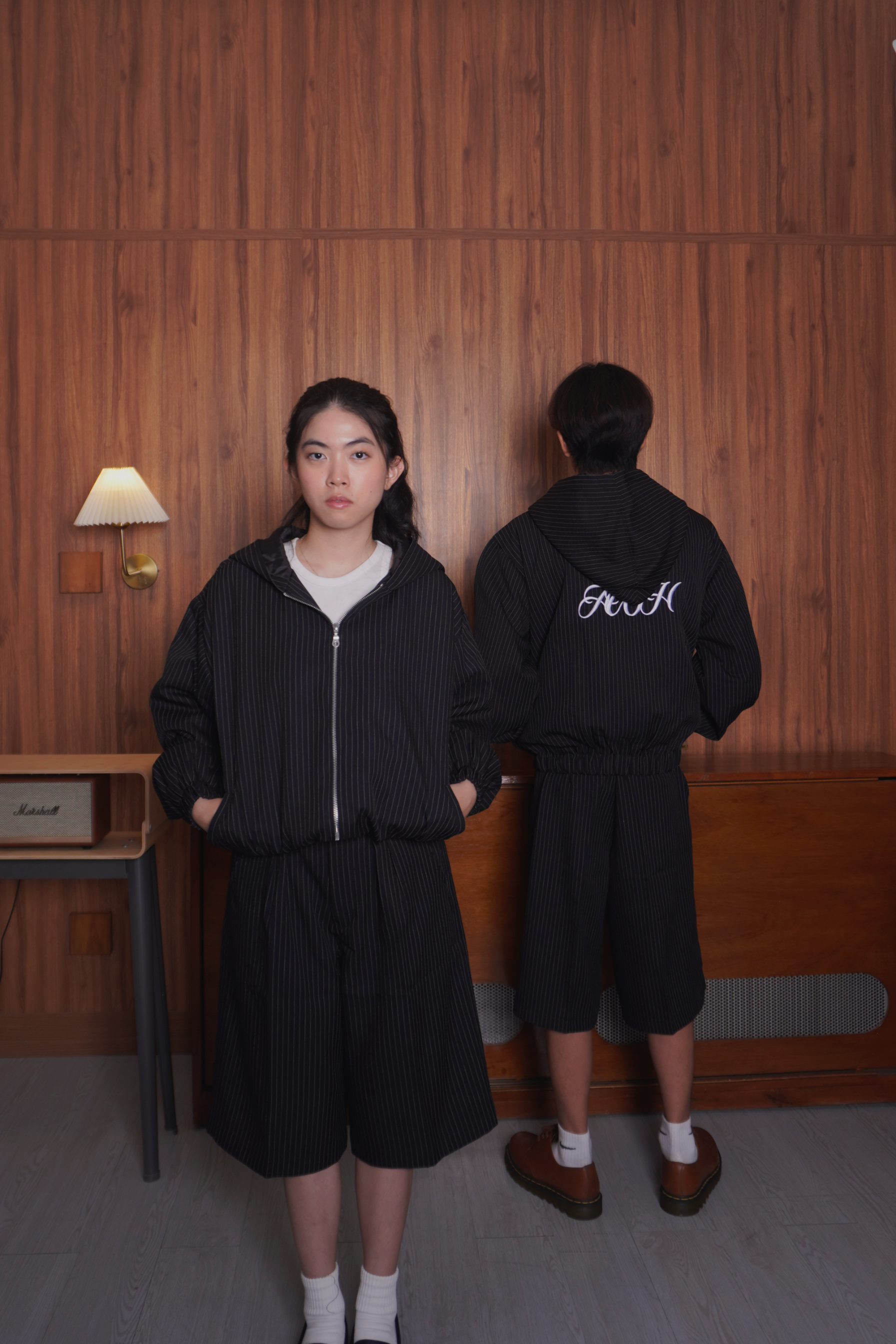 AUTH Stripe Hoodie Zipper - Black Stripe