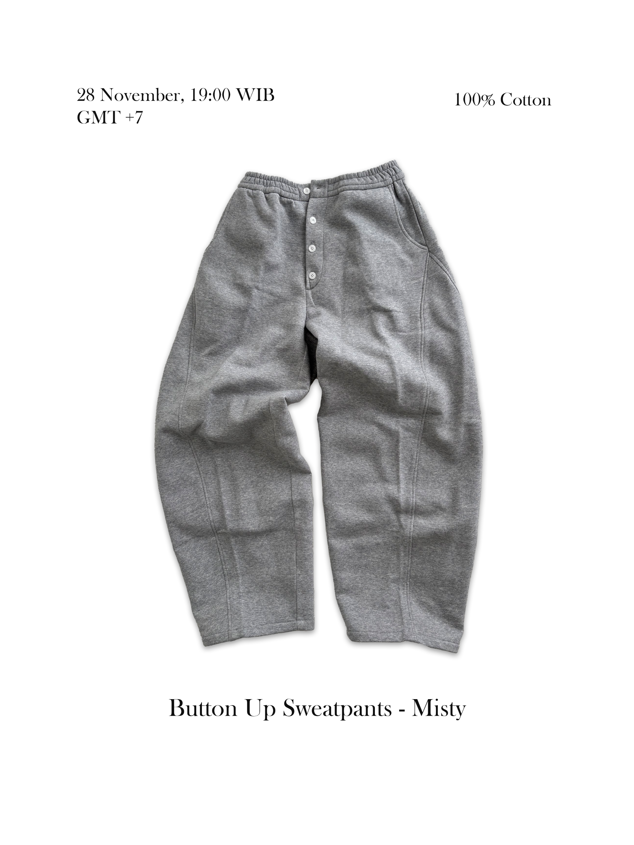 Authline - Button Up Barrel Sweatpants - Misty