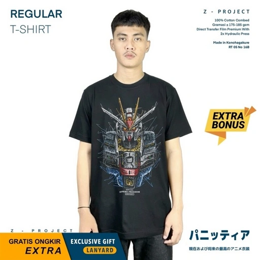 Image of Zetproject - Strike Freedom Mecha | Kaos Anime Lengan Pendek | OS