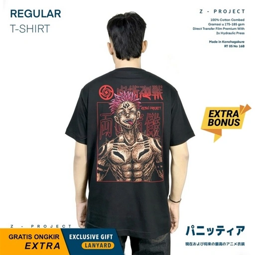 Image of Zetproject - Sukuna | Kaos Anime Lengan Pendek | JJK