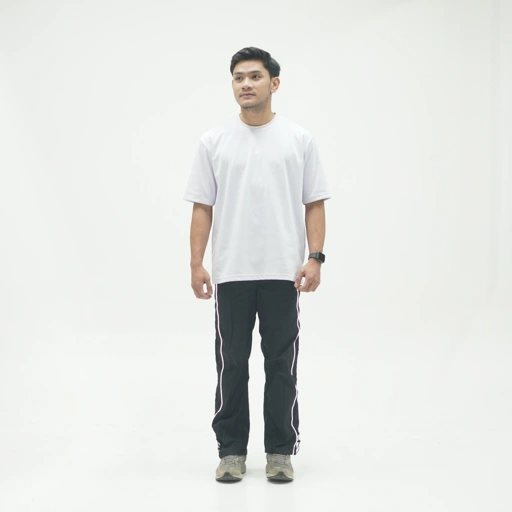 Image of Track Pants Parachute Darktone Straight Line Loose Fit - Celana Parasut Panjang Pria Ringan