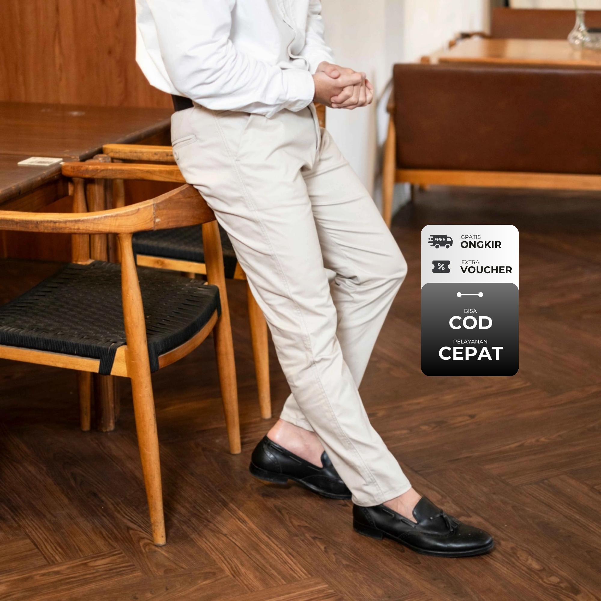 Celana Chino Panjang Pria Slimfit Stretch Aerio - Chino Long Pants