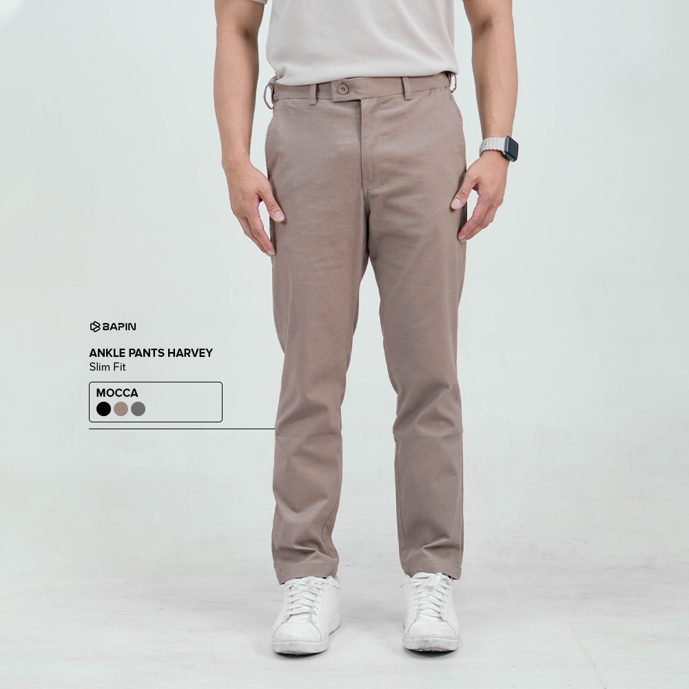 Celana Chino Ankle Pants Pria Slim Fit Harvey Premium Stretch Nyaman Kerja Casual