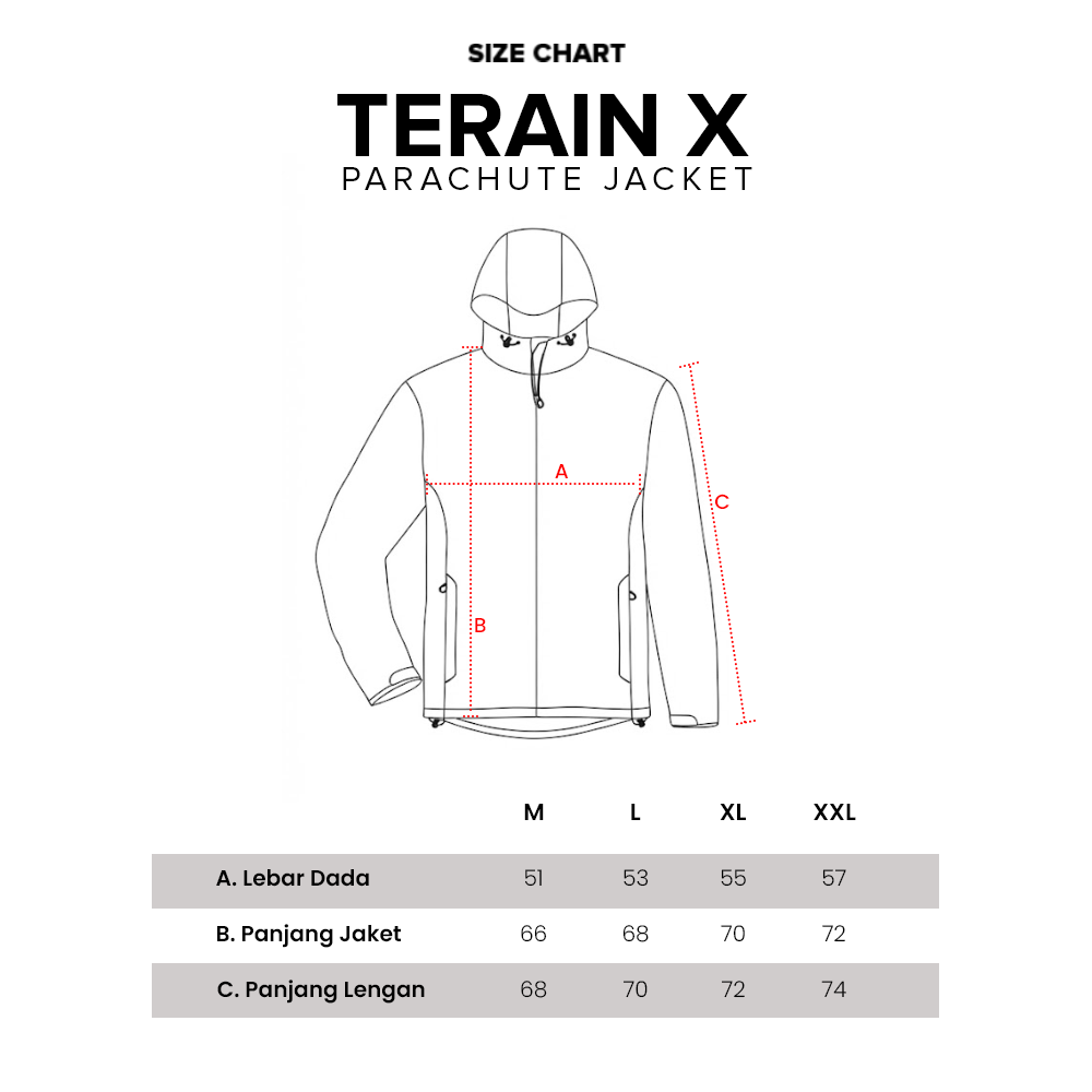 Jaket Parasut Pria Terrain-X Windproof Premium Gortex