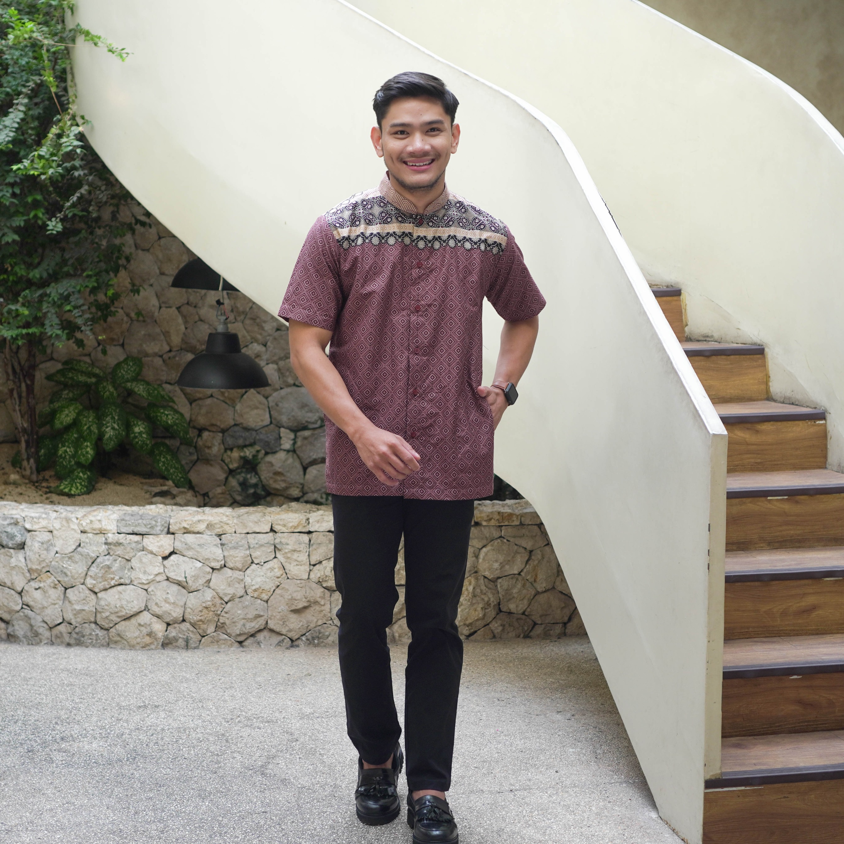 Baju Koko Pria Lengan Pendek Khalifa | Baju Koko Kemeja Batik