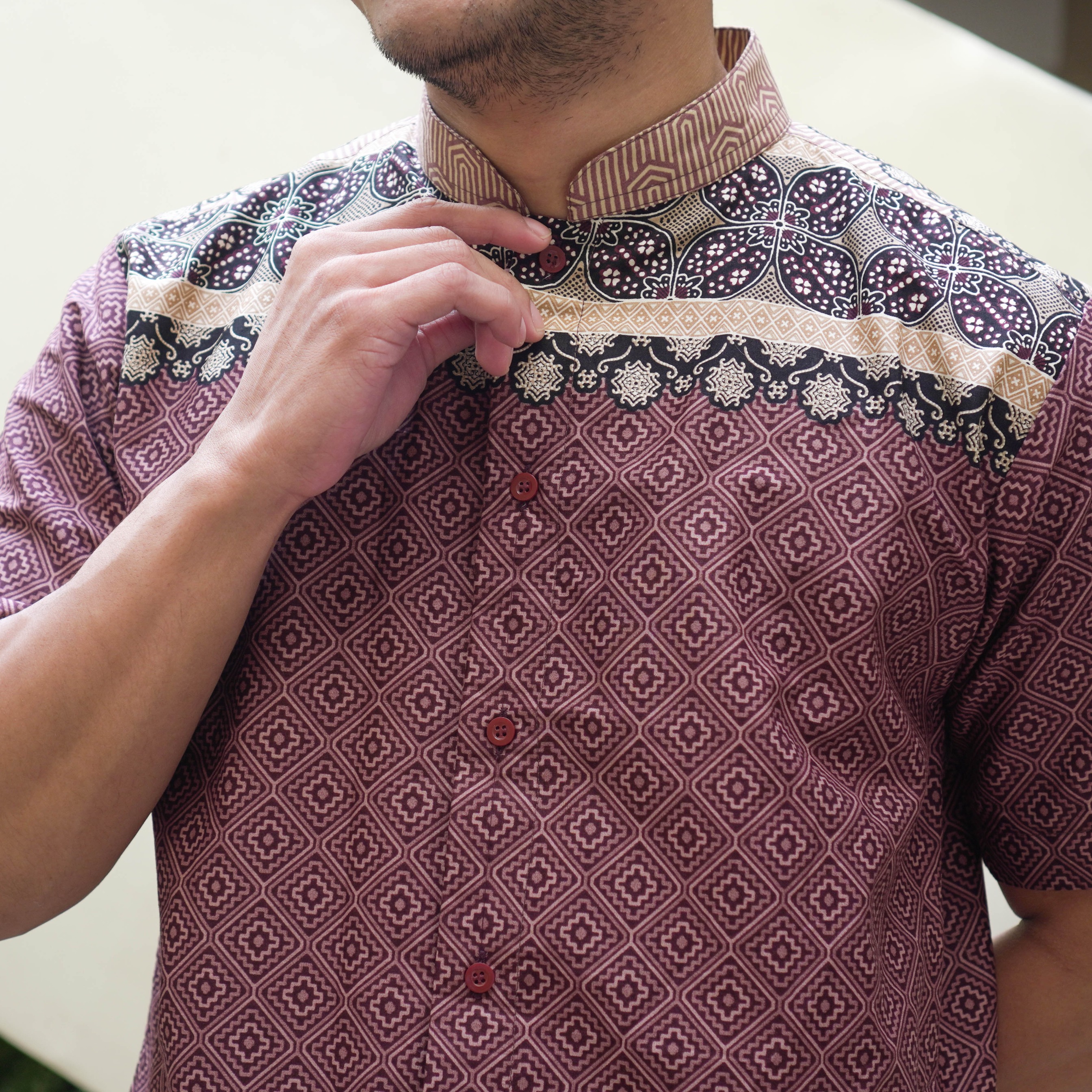 Baju Koko Pria Lengan Pendek Khalifa | Baju Koko Kemeja Batik
