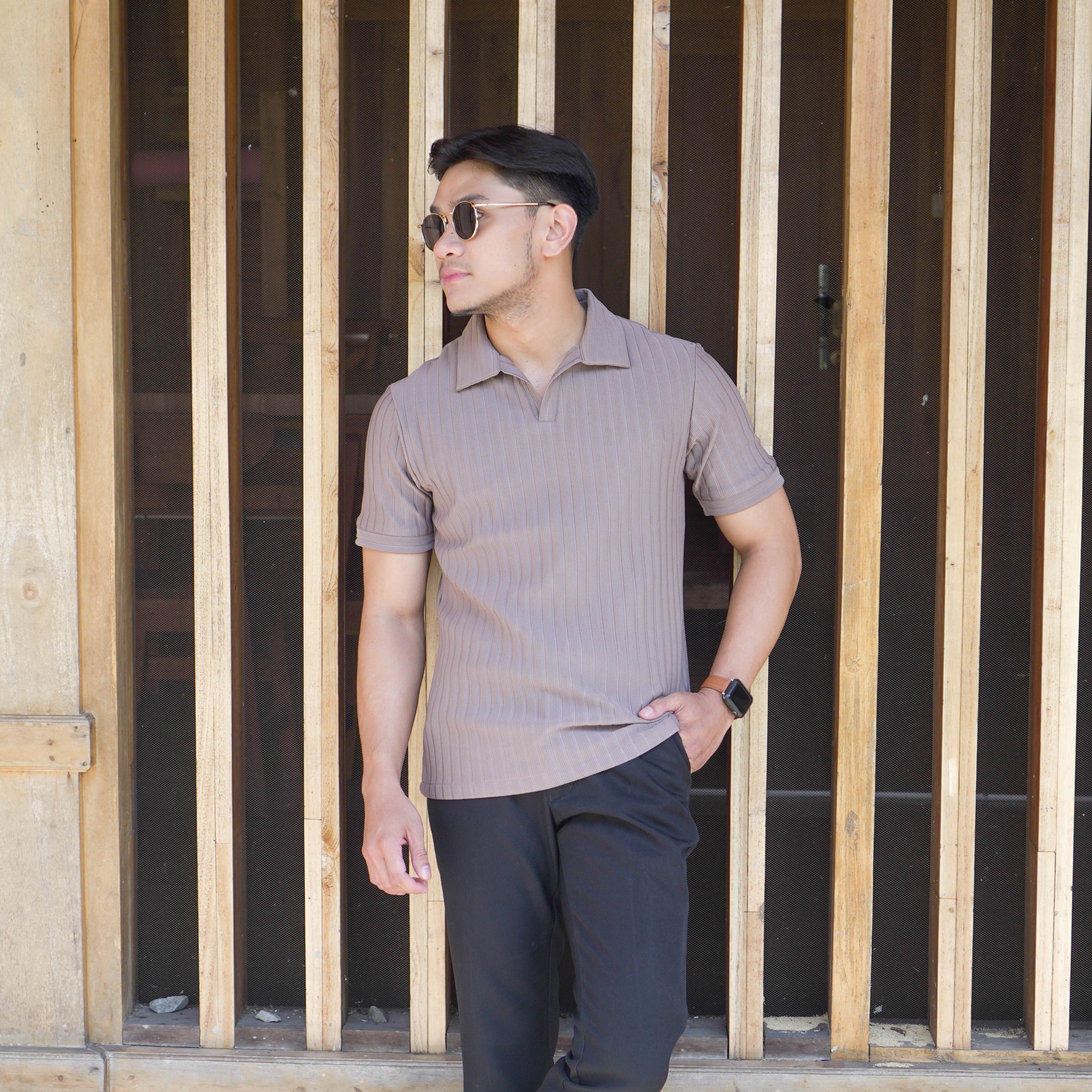 Kaos Polo Levian Knit Pria Lengan Pendek