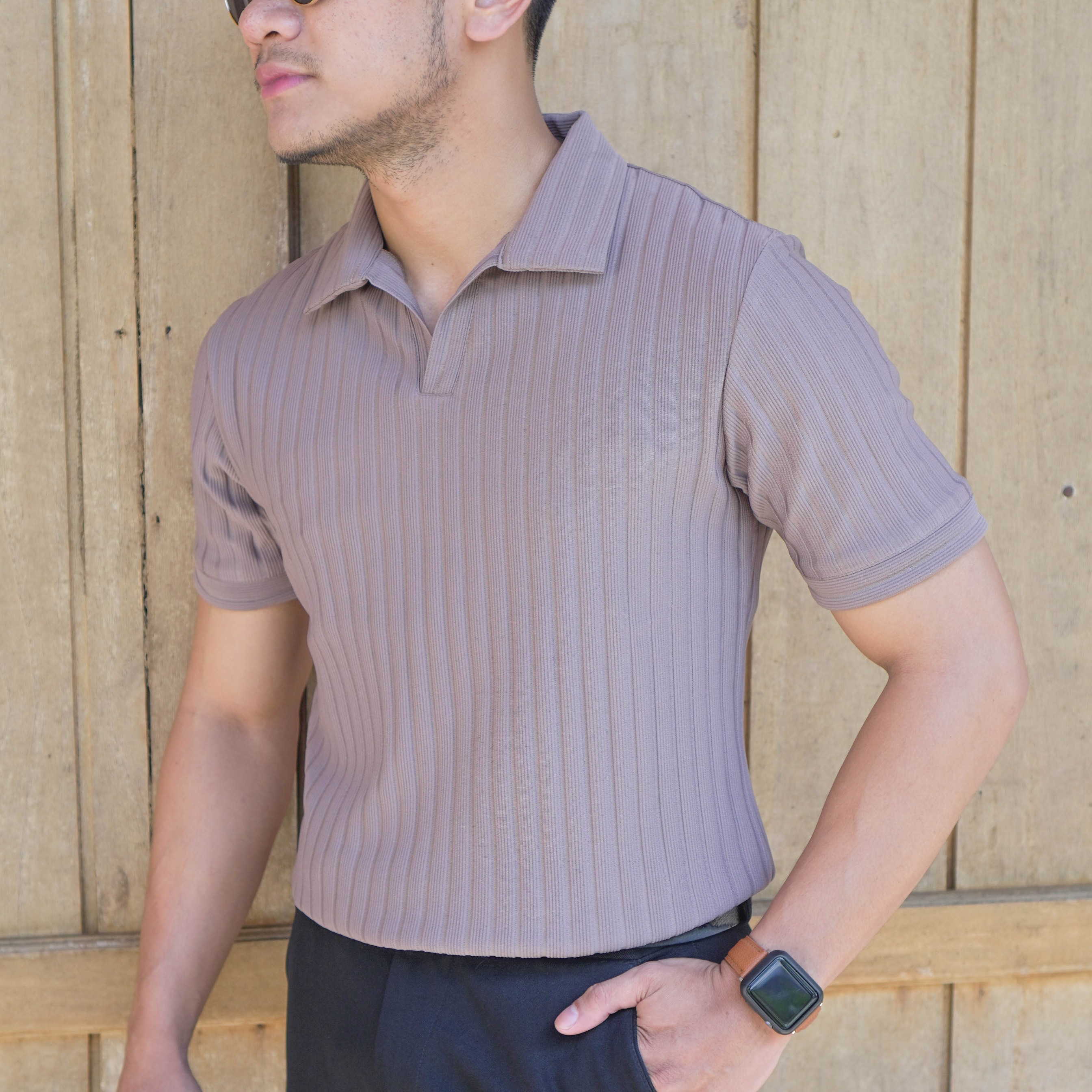 Kaos Polo Levian Knit Pria Lengan Pendek