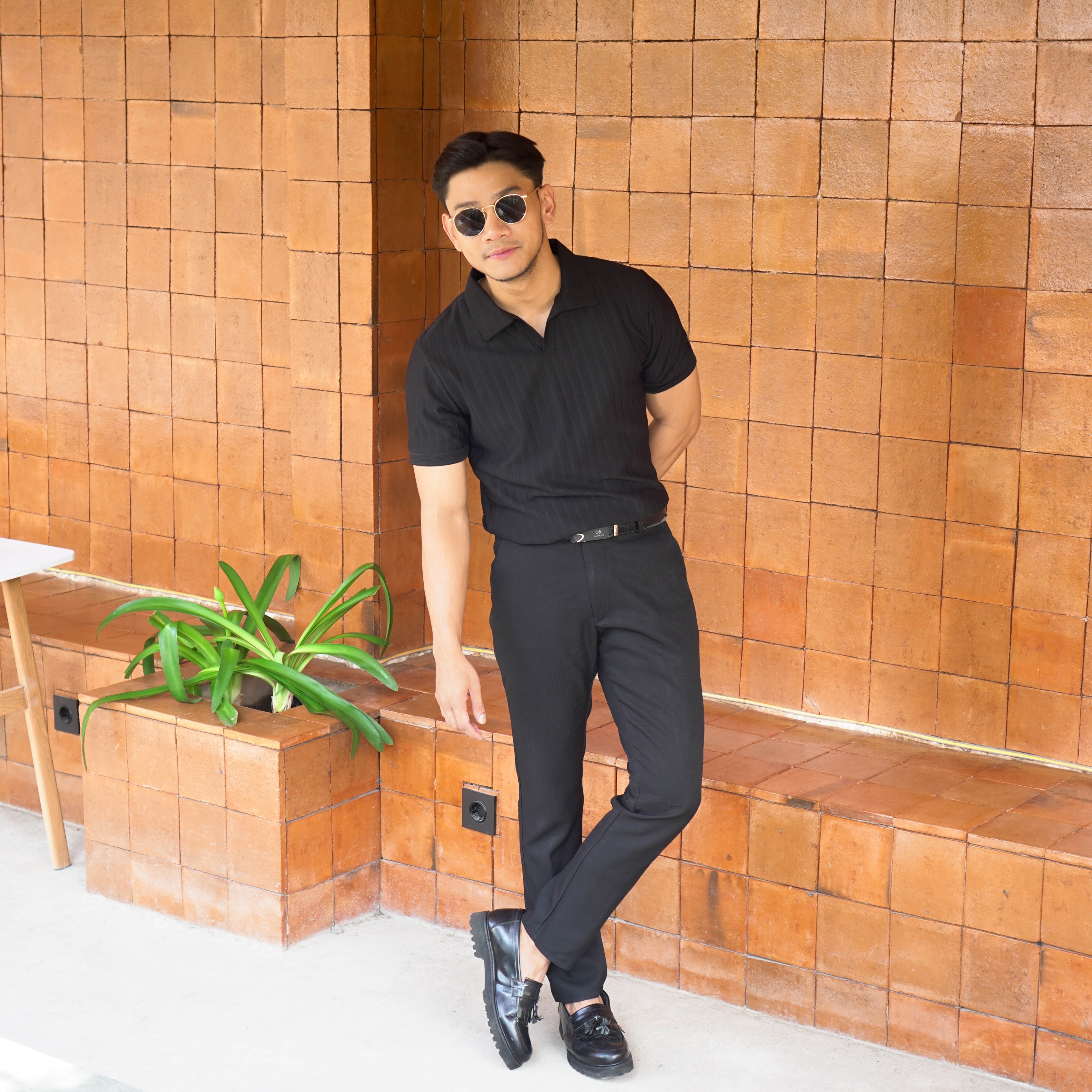 Kaos Polo Levian Knit Pria Lengan Pendek