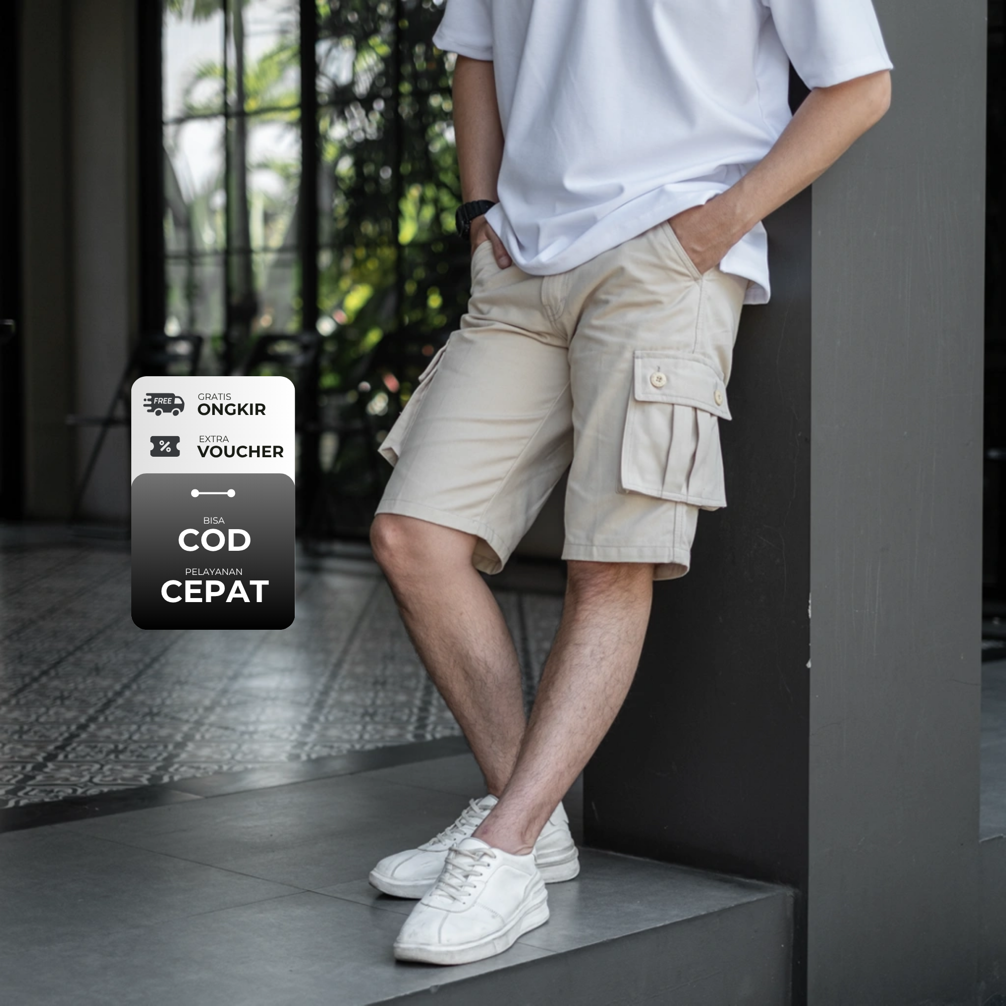 Celana Cargo Pendek Pria Iron - Short Cargo Pants