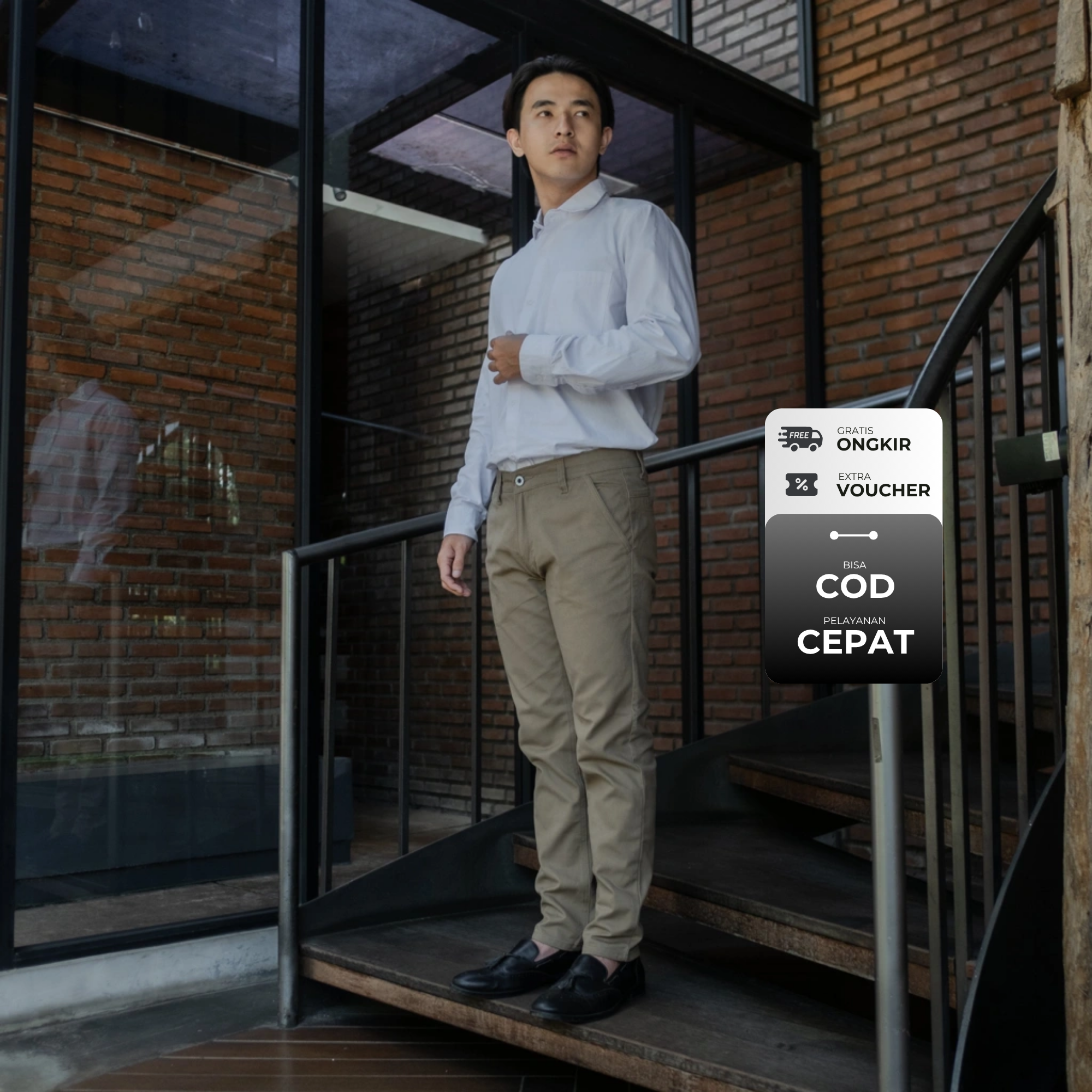 Celana Chino Panjang Reguler Fit Pria - Celana Chino Non Stretch Original