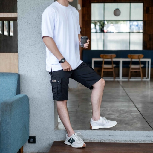 Image of Celana Cargo Pendek Pria Trinity Pinggang Karet - Short Cargo Pants