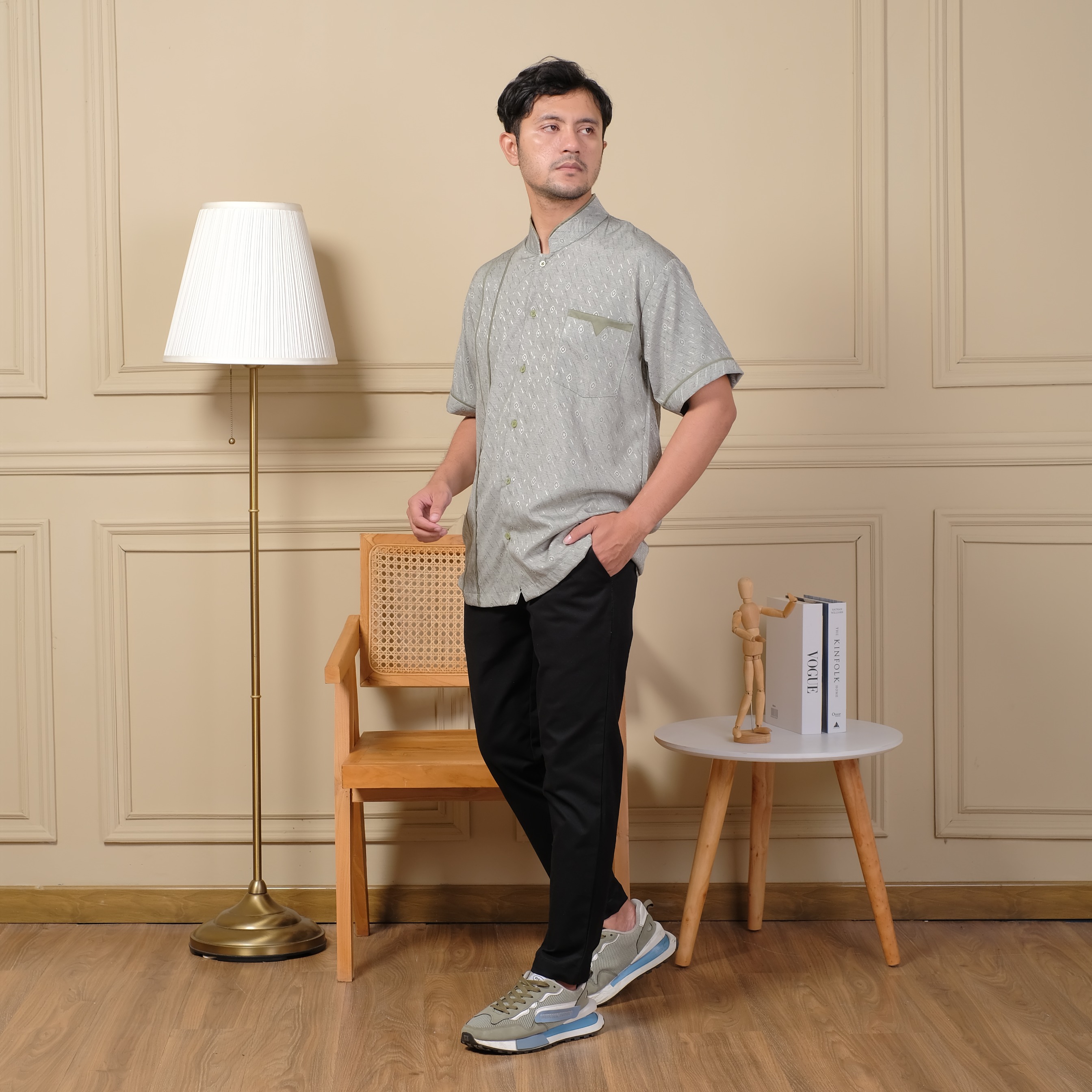 Baju Koko Pria Lengan Pendek Dewasa Zayn - Kemeja Koko Baju Pakaian Muslim Pria