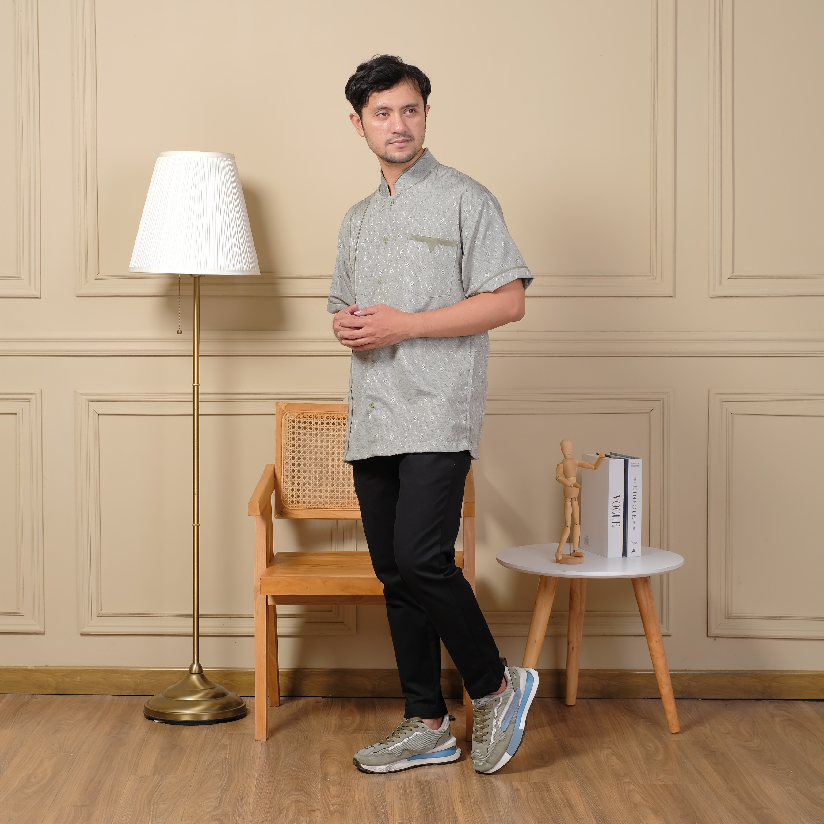 Baju Koko Pria Lengan Pendek Dewasa Zayn - Kemeja Koko Baju Pakaian Muslim Pria