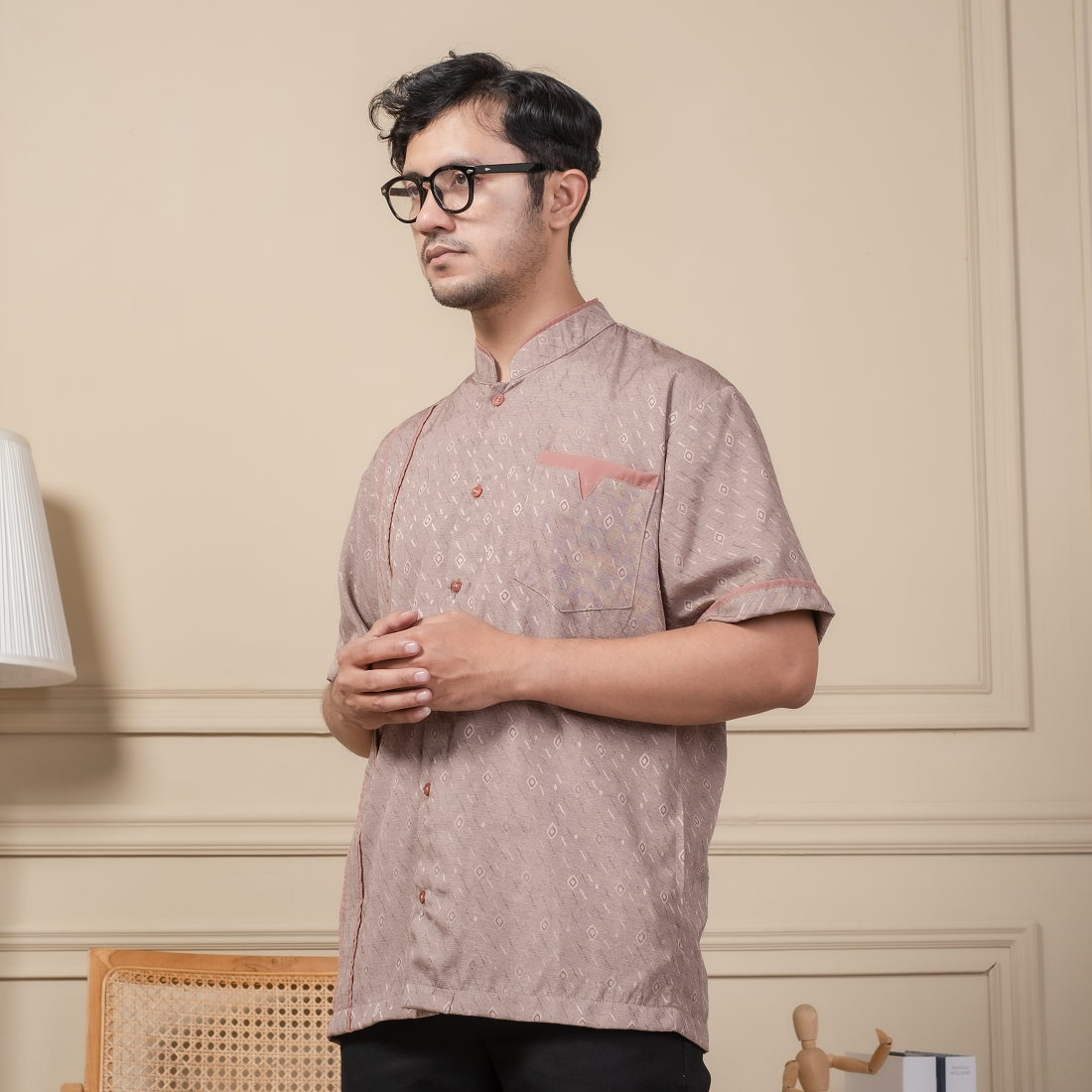 Baju Koko Pria Lengan Pendek Dewasa Zayn - Kemeja Koko Baju Pakaian Muslim Pria