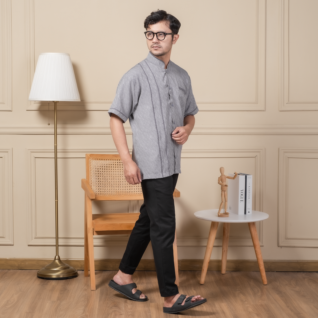 Baju Koko Pria Lengan Pendek Dewasa Zayn - Kemeja Koko Baju Pakaian Muslim Pria