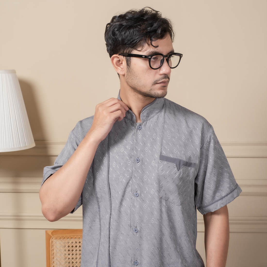 Baju Koko Pria Lengan Pendek Dewasa Zayn - Kemeja Koko Baju Pakaian Muslim Pria
