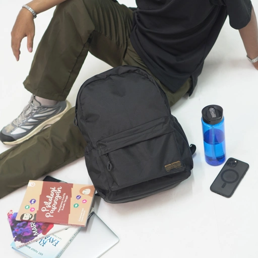 Image of Tas Higro Backpack Black Cordura - Tas Ransel Basic Laptop Pria Wanita Sekolah Kantor Kerja