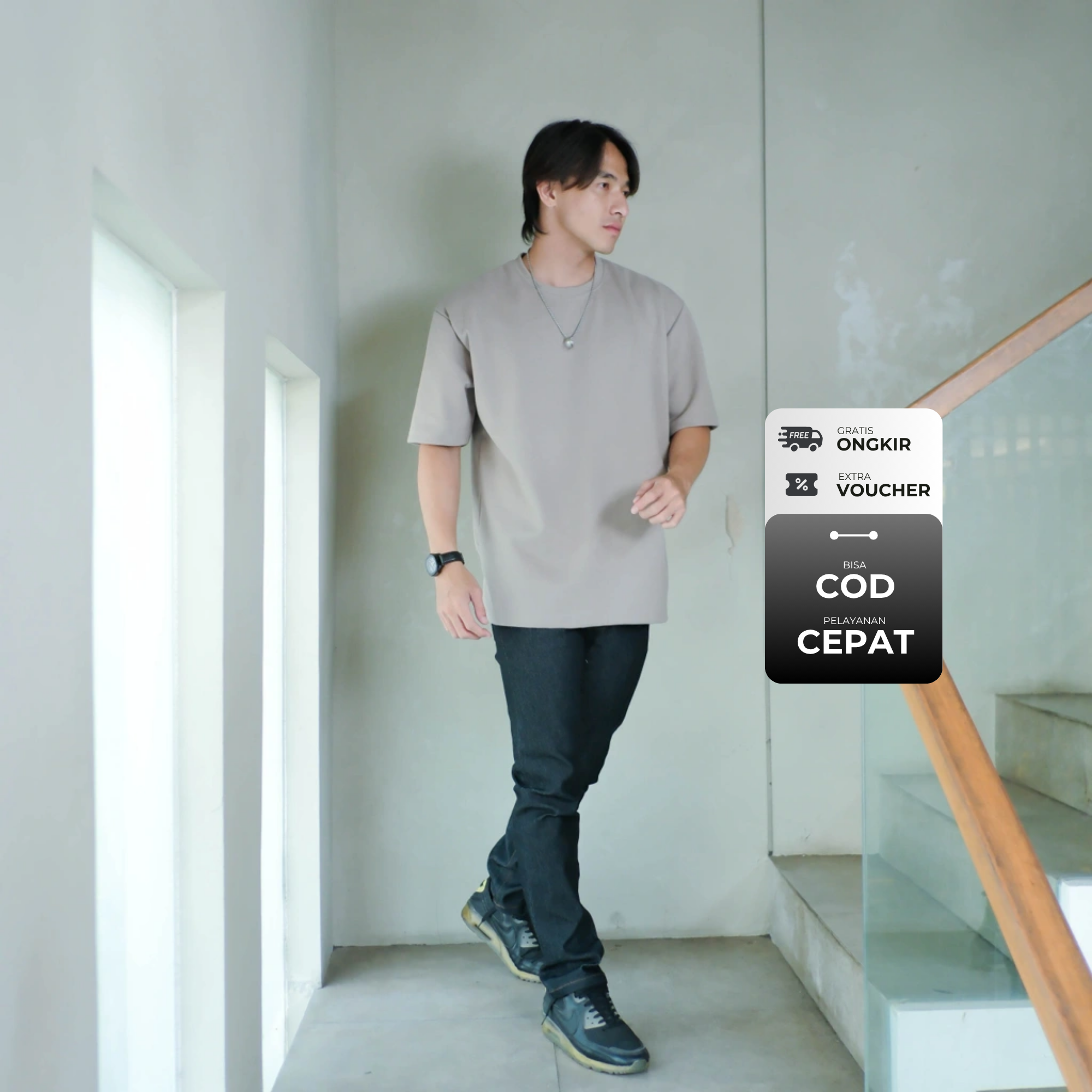 Kaos Oversize Pria Elixio - Baju Kaos Pria Polos