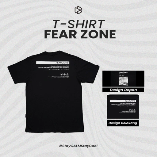Image of T-Shirt Fear Zone Black - Kaos Distro Pria Lengan Pendek