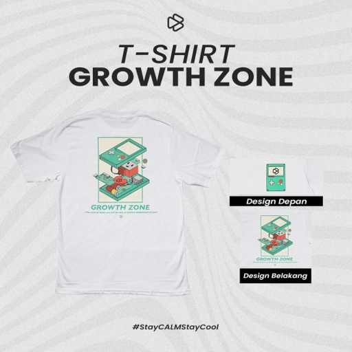 Image of T-Shirt Growth Zone White - Kaos Distro Pria Lengan Pendek