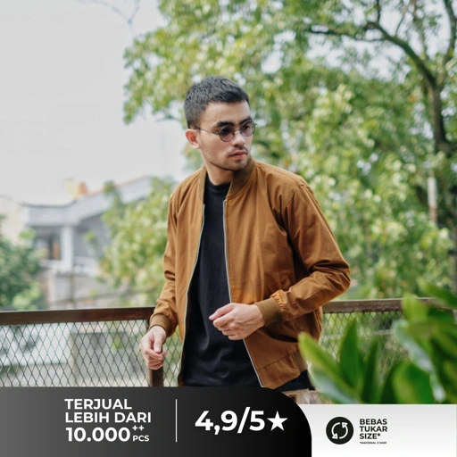 Image of Jaket Bomber Canvas Pria Deluxe - Jaket Pria Premium