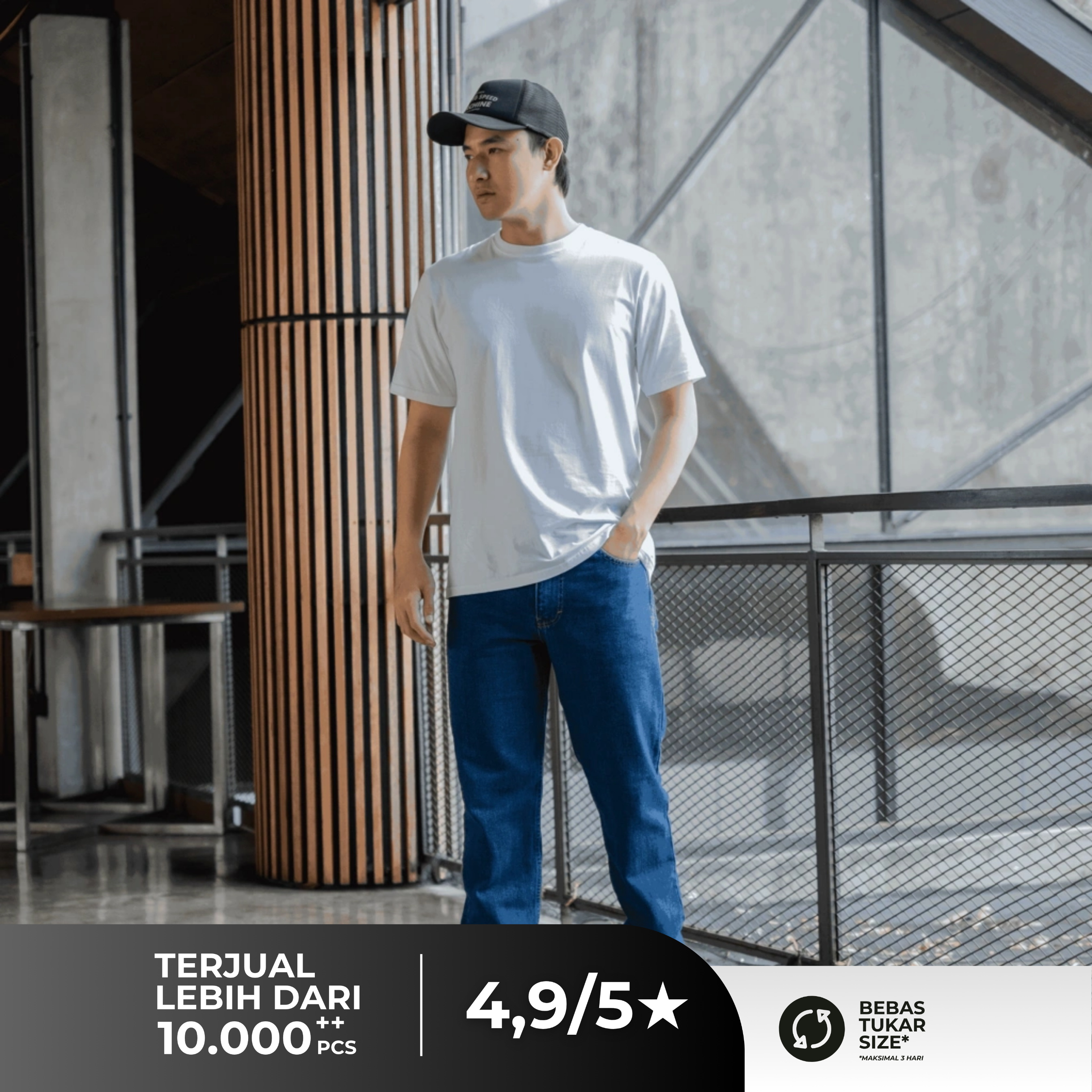 Celana Jeans Reguler Pria - Basic Long Denim Pants Standar